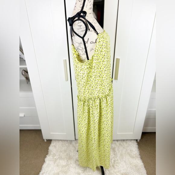 Topshop NWT Dropped Waist Midi Dress in Lime Size 10 - Picture 8 of 14